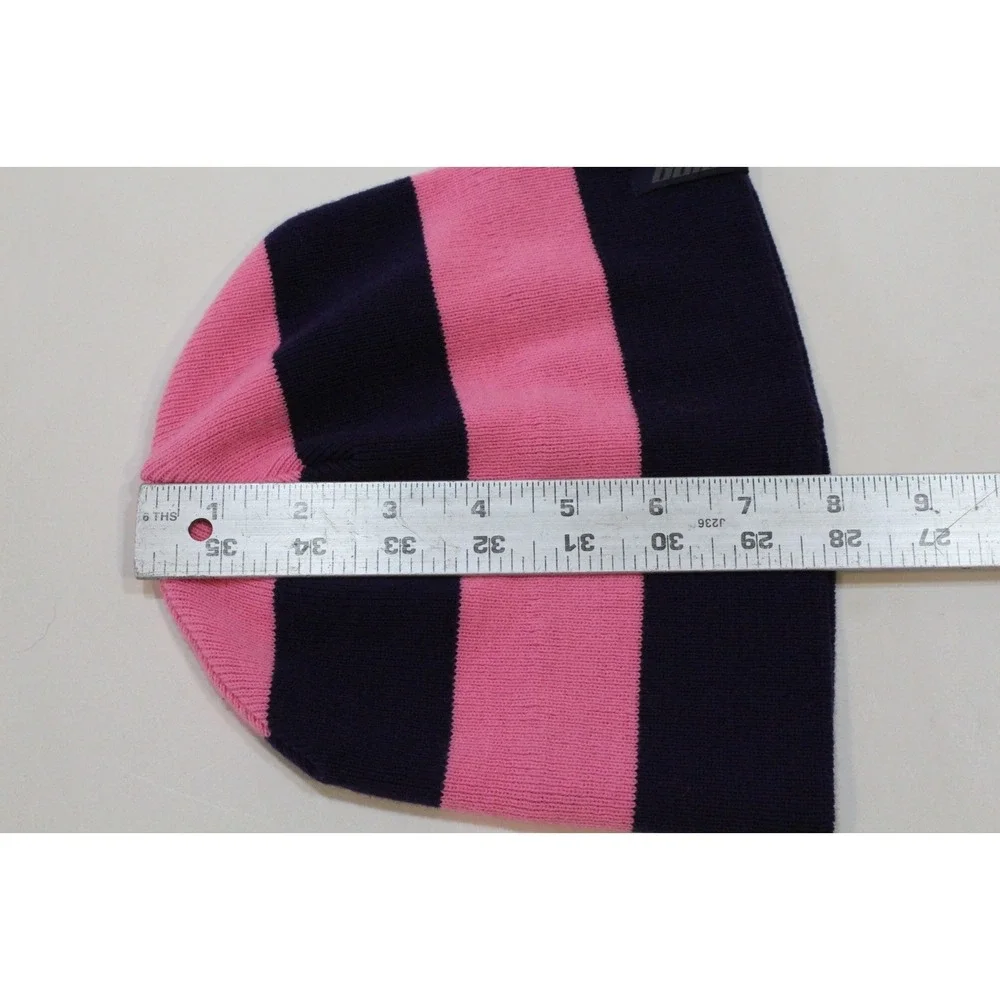 Bula Pink Blue‎ Striped Knit Winter Hat 100% Acrylic  made in Canada